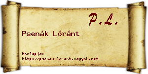Psenák Lóránt névjegykártya